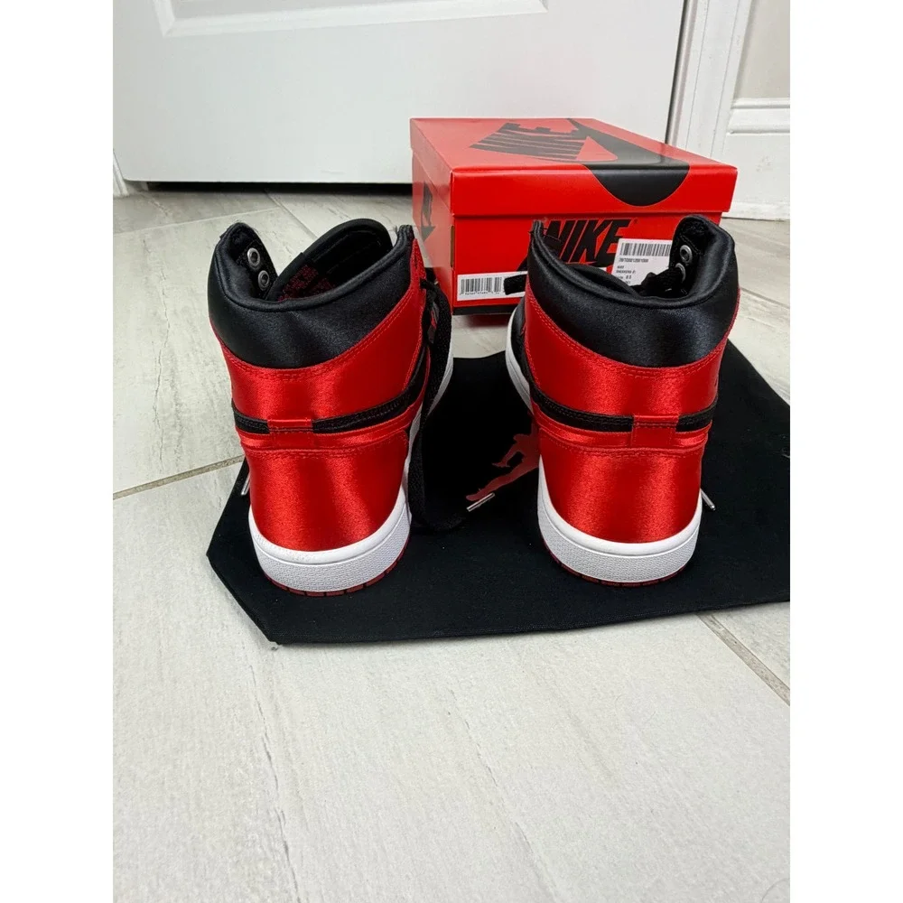 Nike Air Jordan 1 High OG Satin Bred Black Red FD4810-061 Mens 7 Womens 8.5